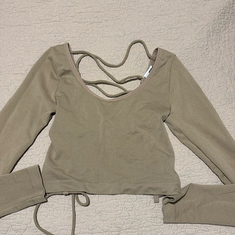 Fashion Nova Wink Back At You Lace Up Top - Size S/M